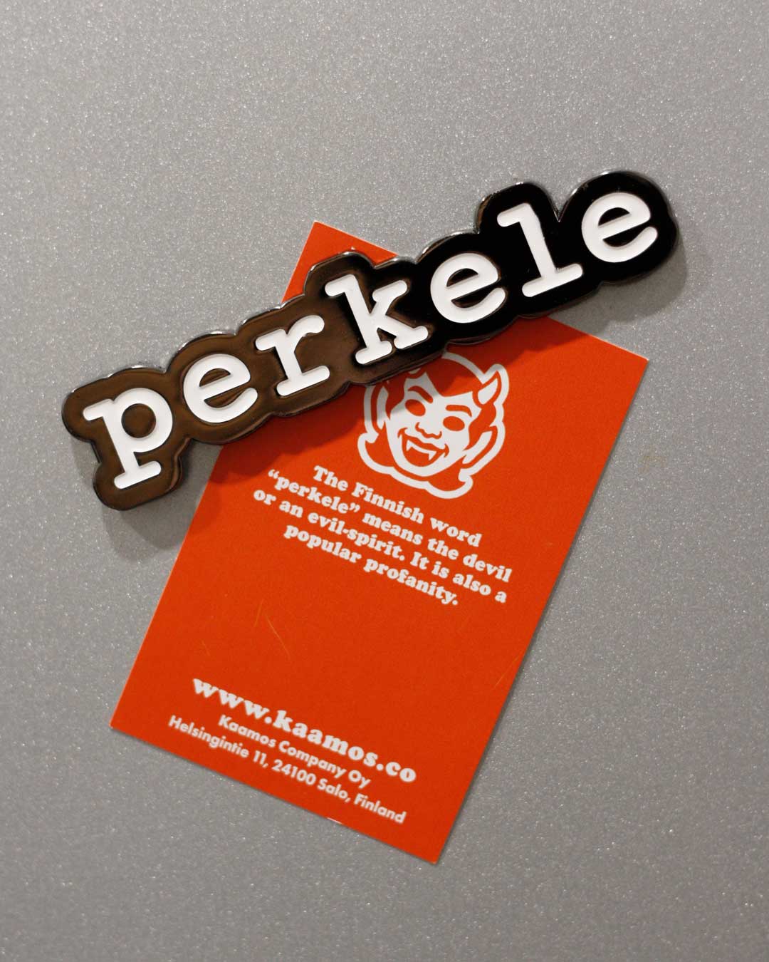 Enamel Fridge Magnet, Perkele