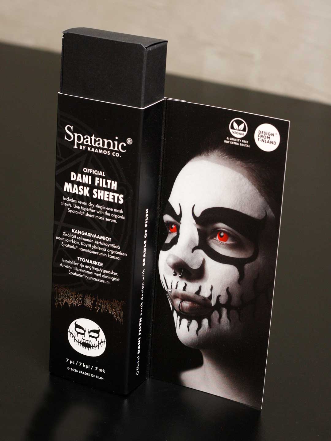 Dani Filth Sheet Mask set, 7 masks, Licensed Cradle of Filth