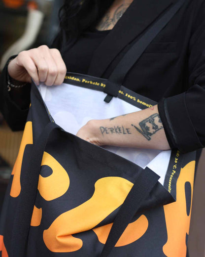 Perkele Tote Bag, Autumn Colors, Big Letters