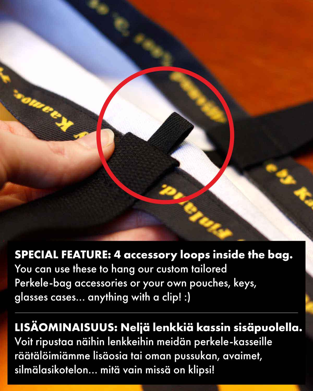 Perkele Tote Bag, Autumn Colors, Big Letters