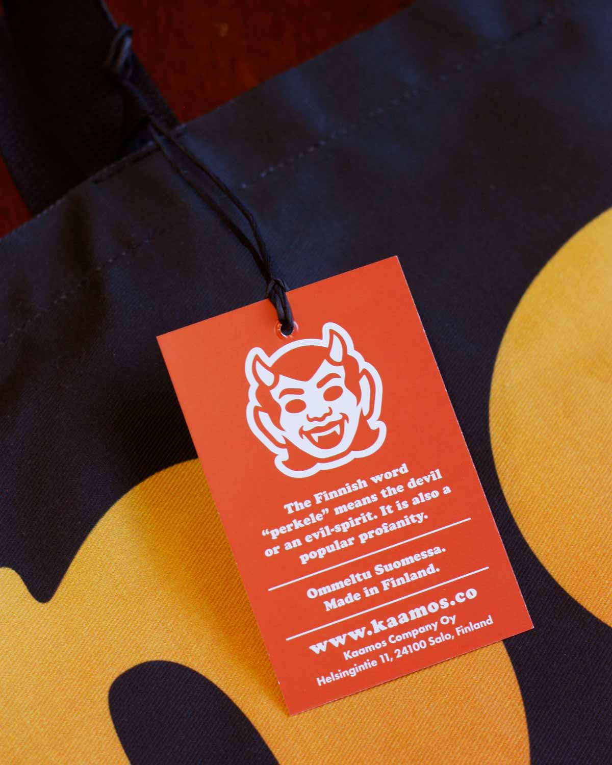 Perkele Tote Bag, Autumn Colors, Big Letters