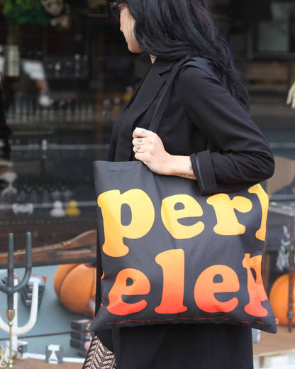 Perkele Tote Bag, Autumn Colors, Big Letters
