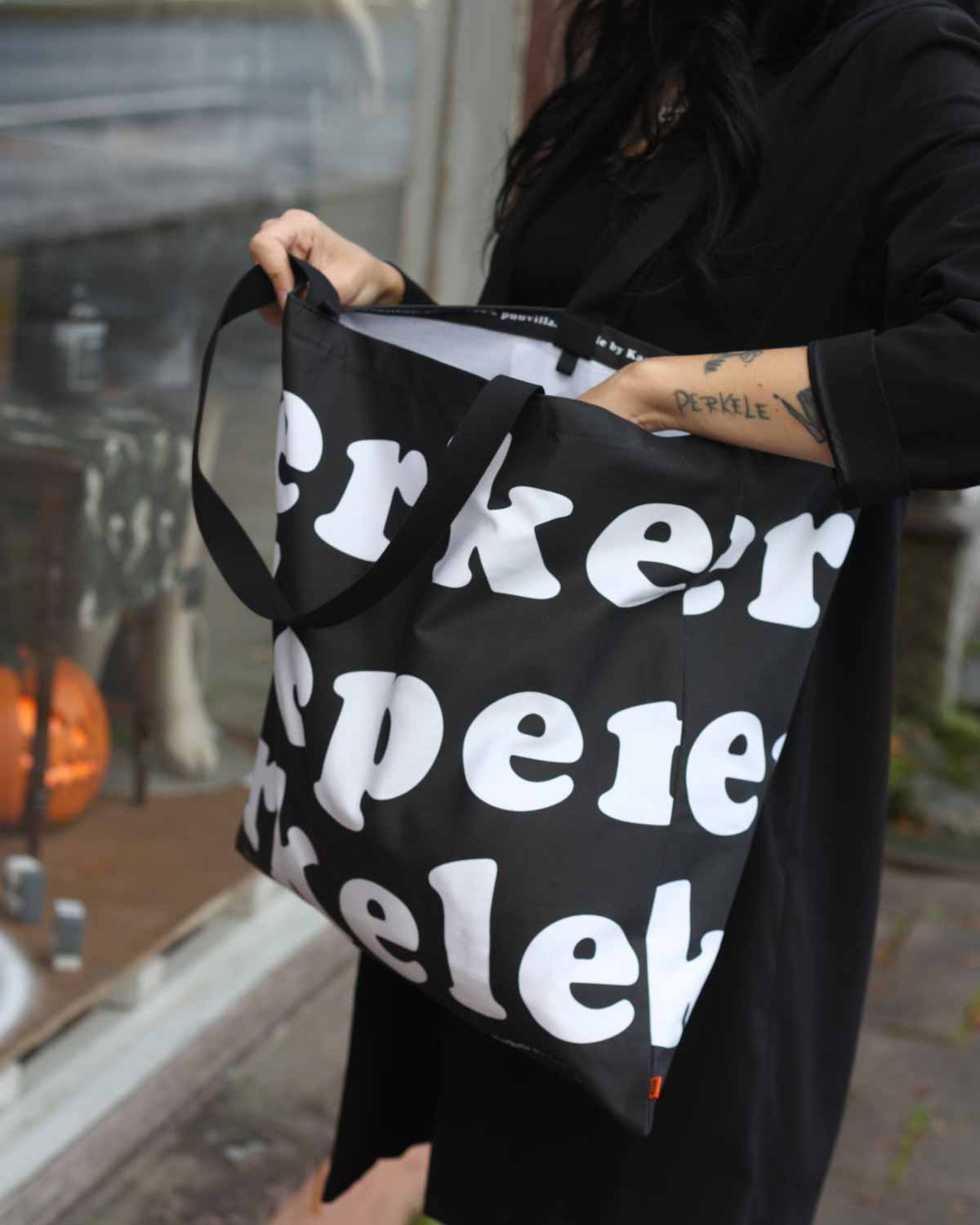 Perkele Tote Bag, Black