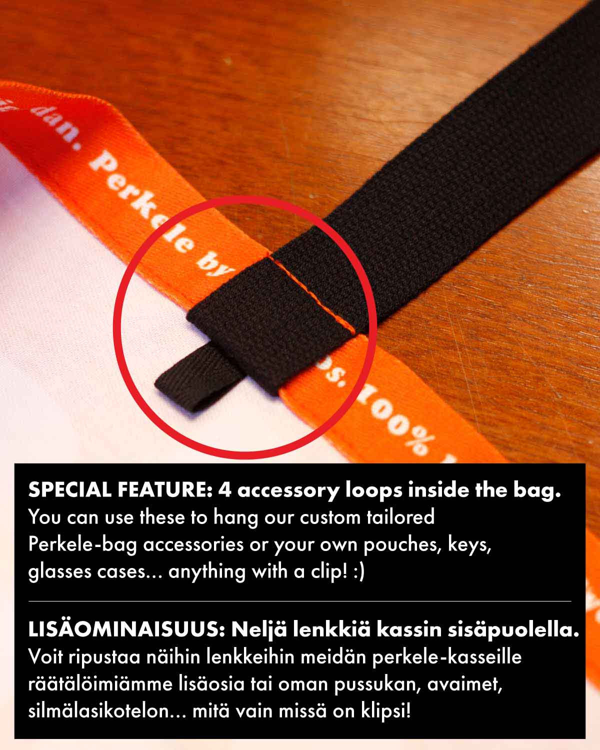 Perkele Tote Bag, Rusty Red