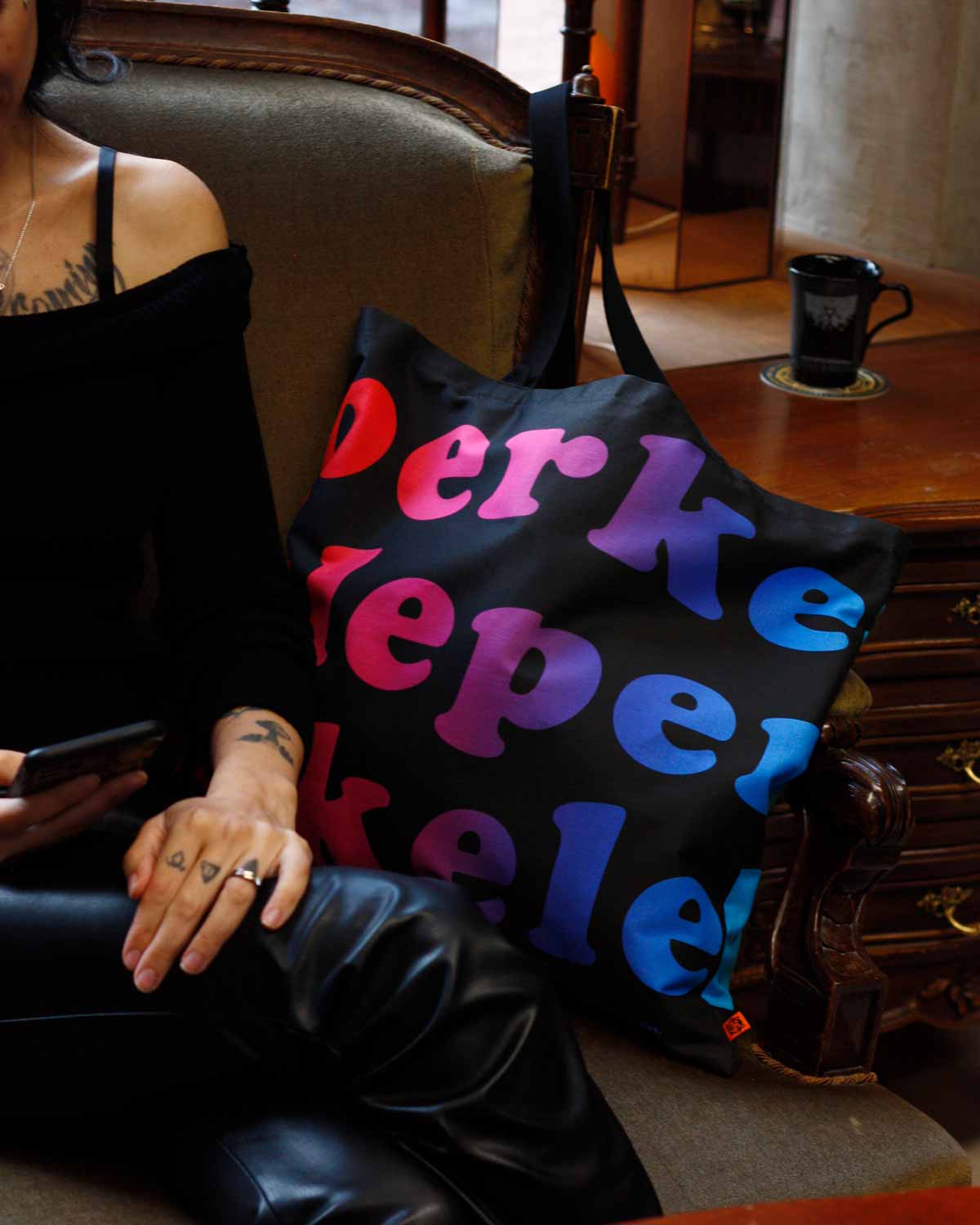 Rainbow Perkele Tote Bag, Large