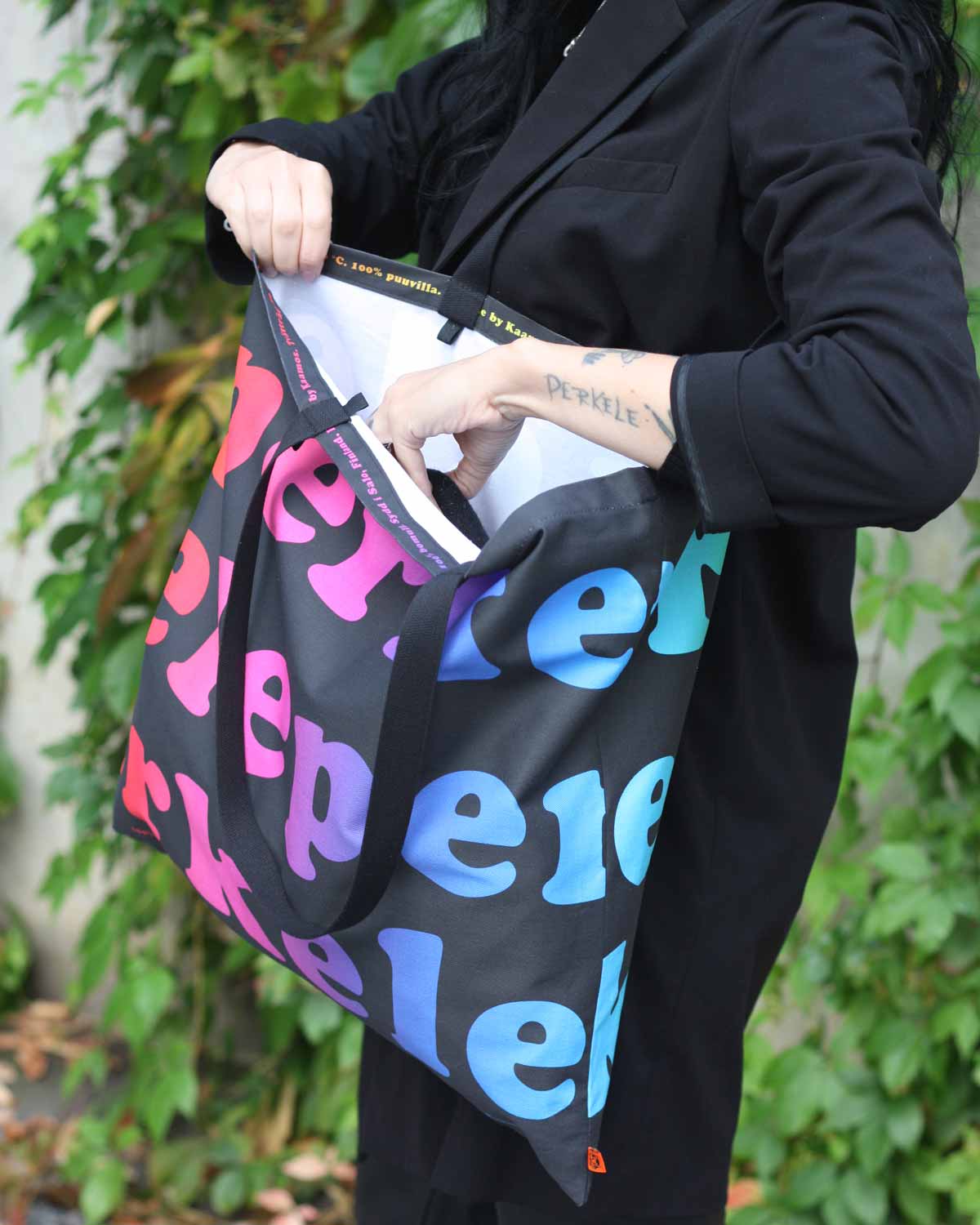 Rainbow Perkele Tote Bag, Large