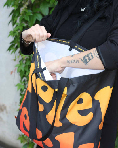 Perkele Tote Bag, Autumn Colors, Big Letters