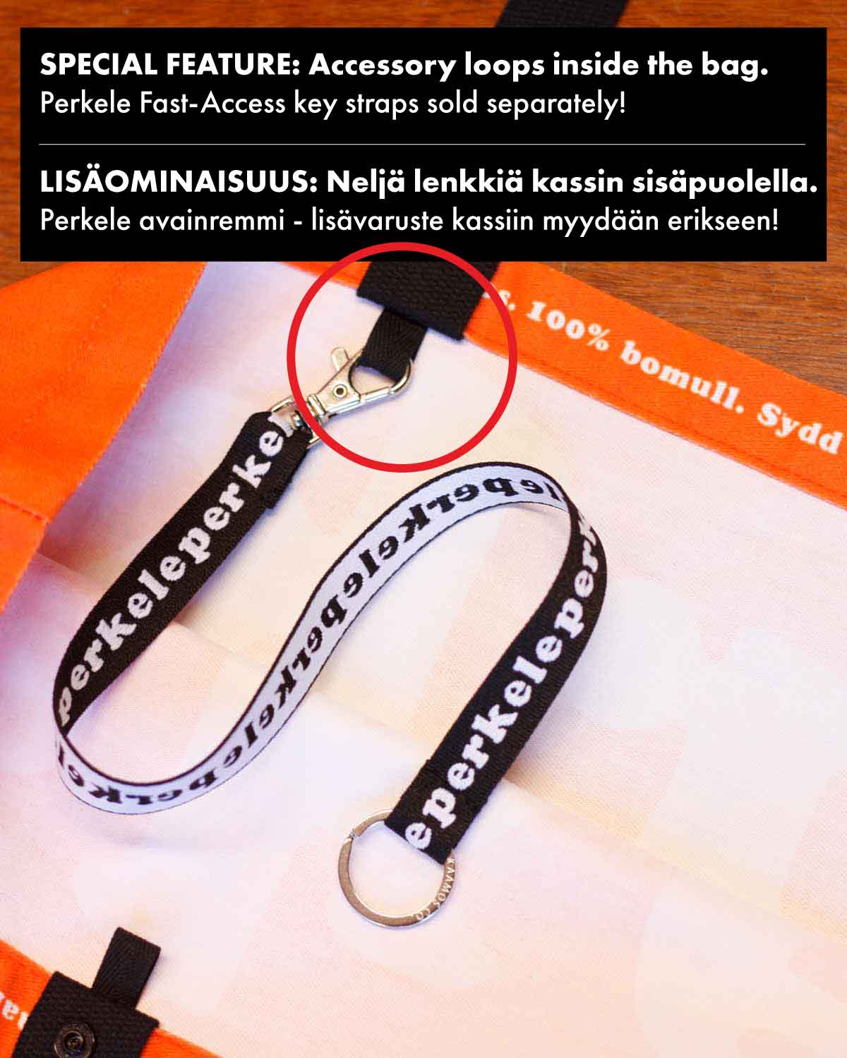 Perkele Tote Bag, Rusty Red